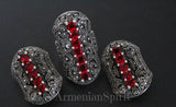 Armenian jewelry Black cocktail Earrings Marcasite STERLING SILVER 925