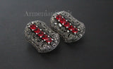 Black RING Marcasite STERLING SILVER 925