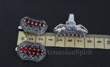 Black RING Marcasite STERLING SILVER 925