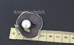 White lab Pearl earrings Black SILVER 925