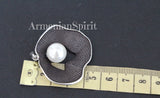 White lab Pearl earrings Black SILVER 925