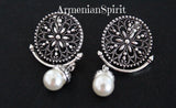 Earrings silver 925 white pearl