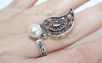 Ring silver 925 white pearl