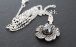 Silver 925 earrings ring pendant black pearl