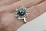 Silver 925 ring black pearl