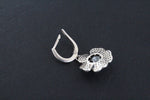 Silver 925 earrings ring pendant black pearl