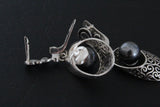 Earrings pearl Black silver 925 Armenian Spirit