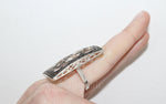 SET jewelry 925 SILVER Marcasite Large ring earrings