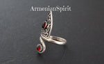 Red stone Ring Sterling Silver 925 Armenian Spirit