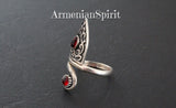 Red stone Ring Sterling Silver 925 Armenian Spirit