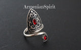 Red stone Ring Sterling Silver 925 Armenian Spirit