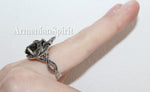 Small earrings and ring sterling silver 925 brown topaz