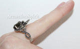 Small earrings and ring sterling silver 925 brown topaz