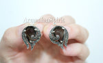 Small earrings and ring sterling silver 925 brown topaz