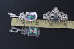 Earrings ring 925 Silver green topaz Armenian Spirit