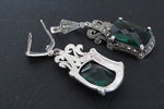 Earrings ring 925 Silver green topaz Armenian Spirit