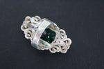 Earrings ring 925 Silver green topaz Armenian Spirit