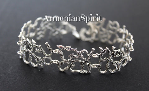 Bracelet alphabet Sterling silver 925 Armenian Spirit