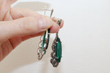 Earrings ring Sterling silver 925 green topaz Armenian Spirit