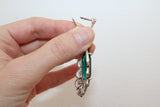 Earrings ring Sterling silver 925 green topaz Armenian Spirit