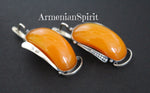 Earrings ring Baltic amber Silver 925 Armenian Spirit