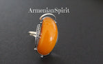 Earrings ring Baltic amber Silver 925 Armenian Spirit