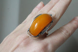 Earrings ring Baltic amber Silver 925 Armenian Spirit