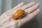 Earrings ring Baltic amber Silver 925 Armenian Spirit