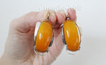 Earrings ring Baltic amber Silver 925 Armenian Spirit