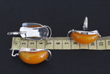 Earrings ring Baltic amber Silver 925 Armenian Spirit