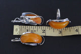 Earrings ring Baltic amber Silver 925 Armenian Spirit