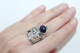 Set earrings ring amethyst Sterling silver 925