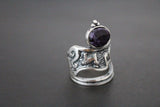 Set earrings ring amethyst Sterling silver 925