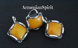 Sterling silver Baltic amber Earrings Ring