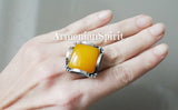 Sterling silver Baltic amber Earrings Ring