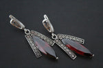 Red zircon earrings Silver 925