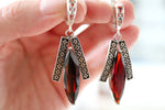 Red zircon earrings Silver 925