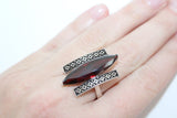 Red zircon ring Silver 925