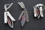 Red zircon earrings Silver 925