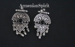 Ethnic earrings Silver 925 Onyx Armenian Spirit