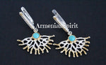 Sterling silver 925 Earrings ring Turquoise