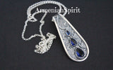 Sapphire Earrings ring pendant Silver 925