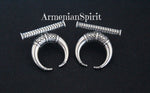 Horn earrings silver 925 Armenian handmade jewelry.