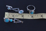 Ring Blue turquoise jewelry Sterling SILVER 925 gold plated details
