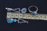 Ring Blue turquoise jewelry Sterling SILVER 925 gold plated details