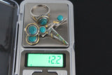 Ring Blue turquoise jewelry Sterling SILVER 925 gold plated details