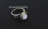 Moonstone earrings ring Silver Armenian Spirit