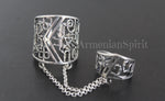 Dome ring Armenian alphabet silver 925 Armenian Spirit