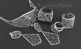 Dome ring Armenian alphabet silver 925 Armenian Spirit