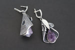 Calla flower Large ring sterling silver 925 Amethyst druse purple